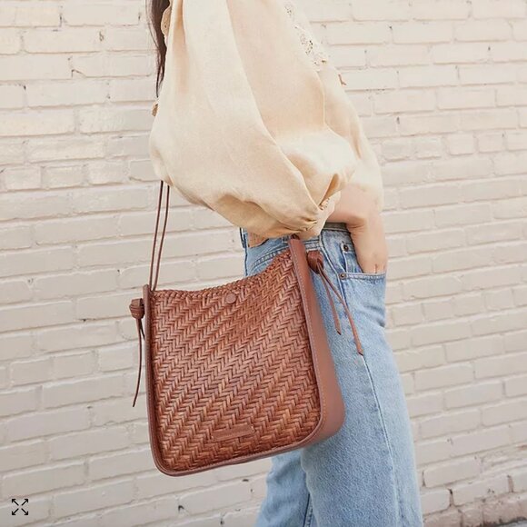 Loeffler Randall Mackenzie Woven Leather Crossbody - Timber brown - Picture 9 of 10
